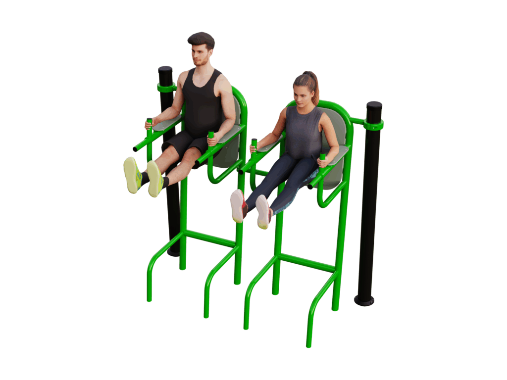 Kültéri dupla multifunkciós tréner – street workout állomás páros edzéshez