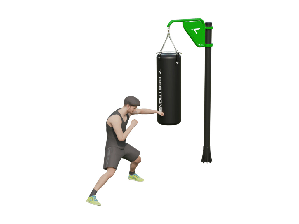 BESTRONG boxzsák tartó kültéri kondiparkhoz – biztonságos és erős felfüggesztéshez